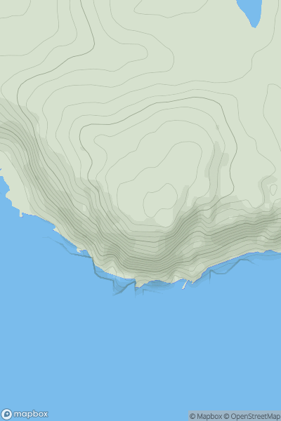 Thumbnail image for Beinn Mhor [Islay] showing contour plot for surrounding peak